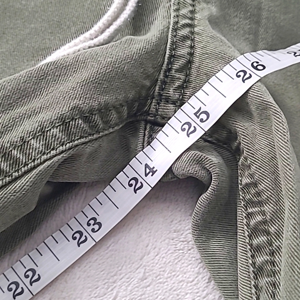 Paige Olive Green Jogger Pants Size 26 Stretch Tapered Casual Loungecore Y2K - Picture 9 of 15